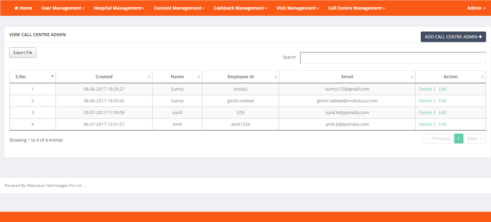 sub admin management