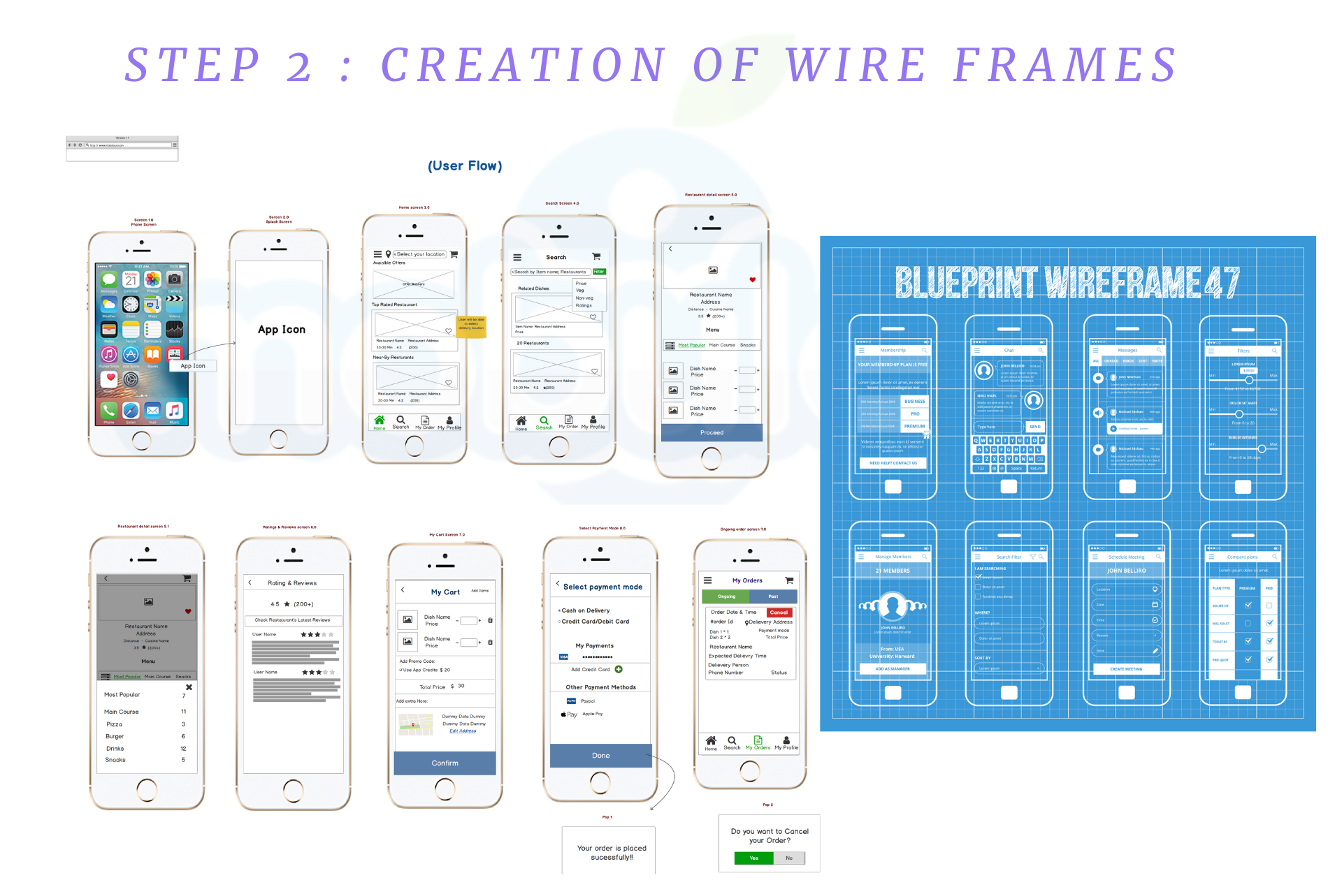 Creation of Detailed Wireframes